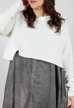 Rundholz Black Label Jumpers^Asymmetric Cropped Pullover in Offwhite