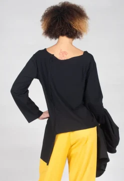 Bread and Butter Tops^Asymmetric Jersey Top in Black