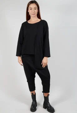 Bread and Butter Tops^Asymmetric Jersey Top in Black
