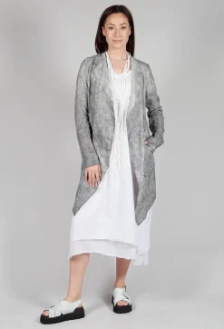 Pal Offner Coats^Asymmetric Penguin Coat in Dark Marble