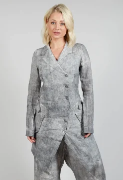 Pal Offner Coats^Asymmetric Penguin Coat in Dark Marble
