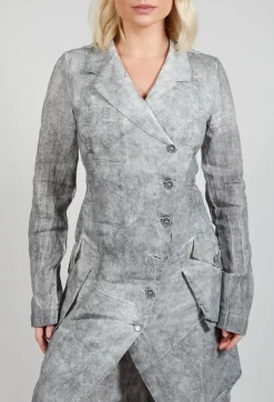Pal Offner Coats^Asymmetric Penguin Coat in Dark Marble