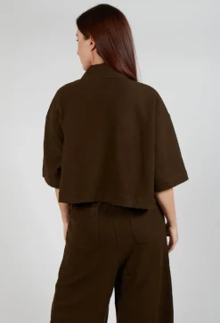 SOH Shirts & Blouses^Asymmetric Point Collar Shirt in Brown
