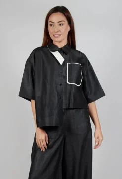 SOH Shirts & Blouses^Asymmetric Silk Cropped Shirt in Black