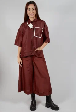 SOH Shirts & Blouses^Asymmetric Silk Cropped Shirt in Copper