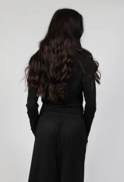 La Haine Jackets^Asymmetric Strech Fleece in Black
