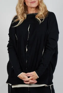 Rundholz Mainline Tops^Asymmetric Top in Black Bone