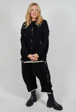 Rundholz Mainline Tops^Asymmetric Top in Black Bone