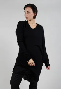 Rundholz Mainline Tops^Asymmetric Top in Black Mel