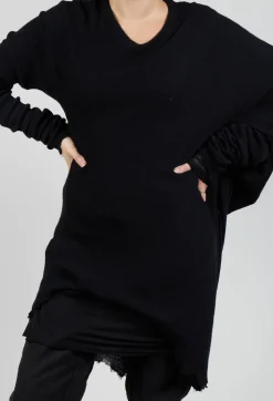 Rundholz Mainline Tops^Asymmetric Top in Black Mel