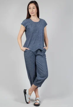 Thing Shirts & Blouses^Asymmetric Wrap Shirt in Blue Denim