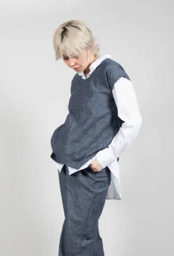 Thing Shirts & Blouses^Asymmetric Wrap Shirt in Blue Denim