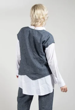 Thing Shirts & Blouses^Asymmetric Wrap Shirt in Blue Denim