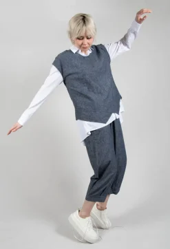 Thing Shirts & Blouses^Asymmetric Wrap Shirt in Blue Denim