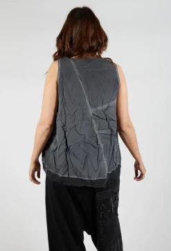 Rundholz Dip Tops^Asymmetrical A-Line Blouse in Coal Cloud