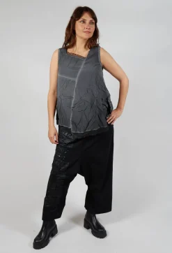 Rundholz Dip Tops^Asymmetrical A-Line Blouse in Coal Cloud