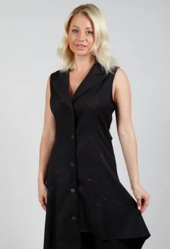 La Haine Dresses^Asymmetrical Button Through Dress in Black