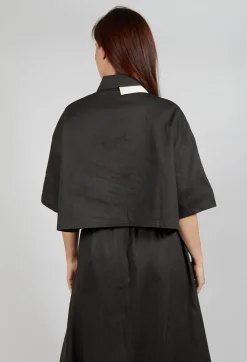 SOH Shirts & Blouses^Asymmetrical Cropped Shirt in Charcoal