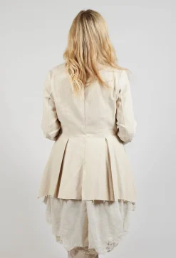 Sanctamuerte Jackets^Asymmetrical Jacket in Cotone and Garza Di Lino Sand