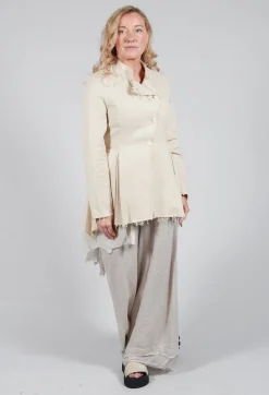 Sanctamuerte Jackets^Asymmetrical Jacket in Cotone and Garza Di Lino Sand