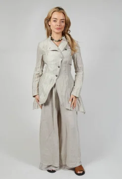 Sanctamuerte Jackets^Asymmetrical Jacket in Lino Crush Sand