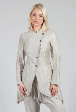 Sanctamuerte Jackets^Asymmetrical Jacket in Lino Crush Sand