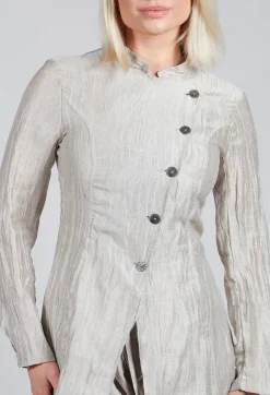 Sanctamuerte Jackets^Asymmetrical Jacket in Lino Crush Sand