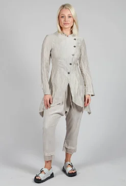 Sanctamuerte Jackets^Asymmetrical Jacket in Lino Crush Sand
