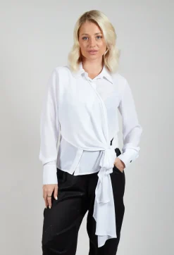 La Haine Shirts & Blouses^Asymmetrical Tie Blouse in White