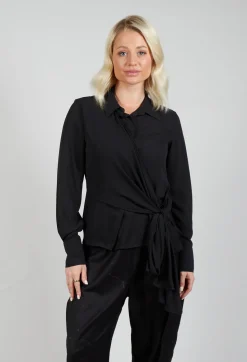 La Haine Shirts & Blouses^Asymmetrical Tie Blouse in Black