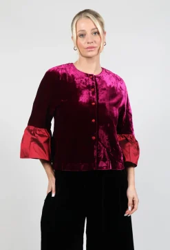 Bianco Levrin Jackets^Audrey Coat in Bordeaux