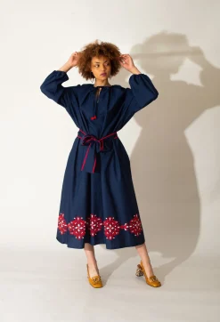 Lavi Dresses^Azzurra Belted Dress in Rosso Panna