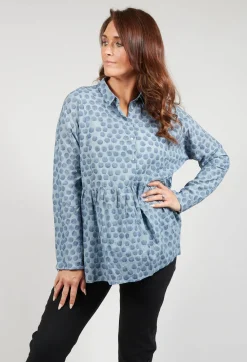 Lilith Shirts & Blouses^Baby Doll Style Blouse in Blue
