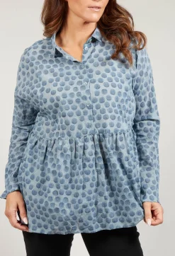 Lilith Shirts & Blouses^Baby Doll Style Blouse in Blue