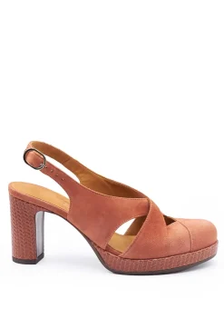 Chie Mihara Heels^Backless Heel with Buckle Strap in Dark Rose