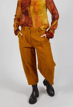 Masnada Trousers^Baggy Cur Trousers in Tumeric