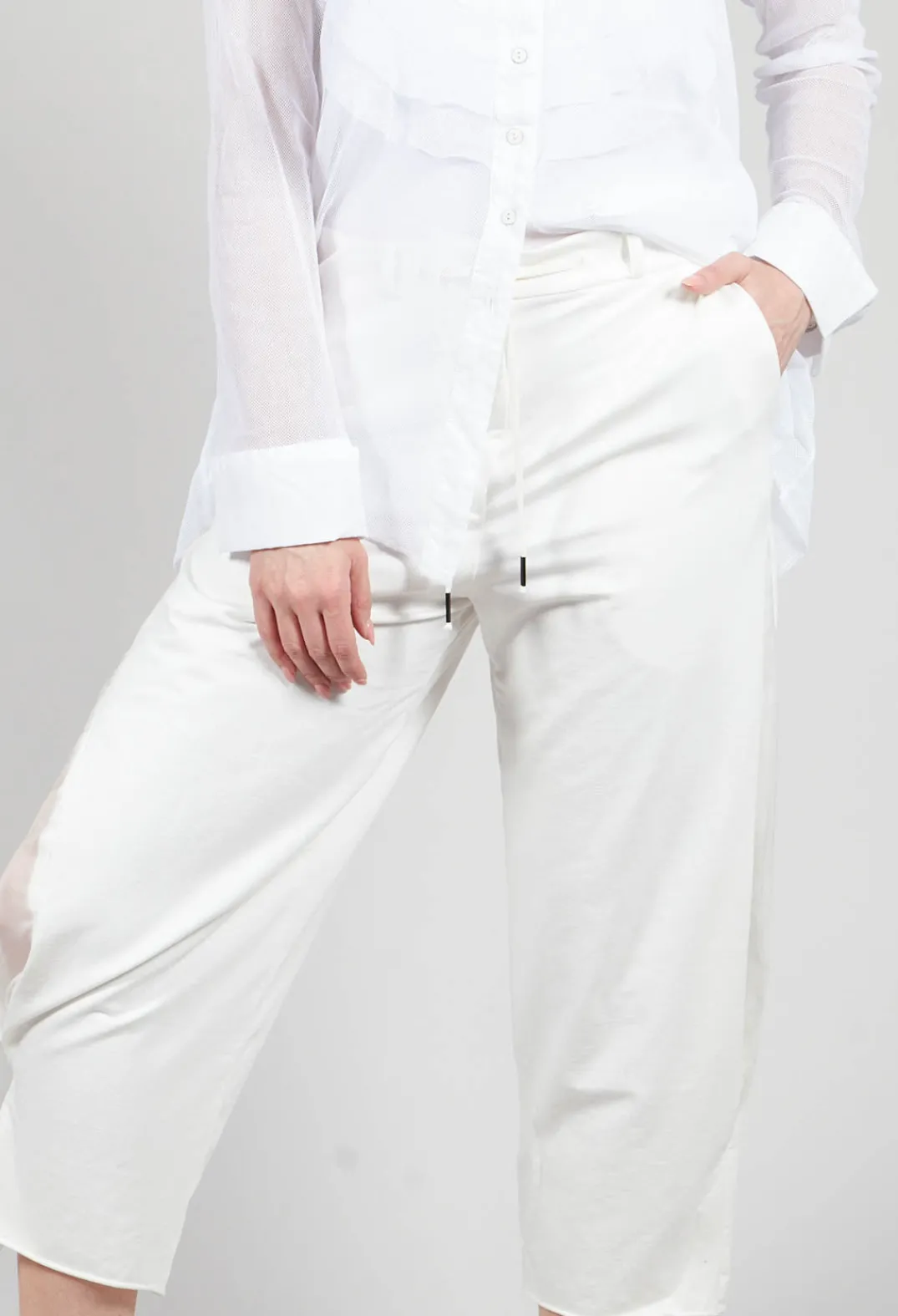 Masnada Trousers^Balloon Leg Culottes in White