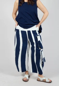 Rundholz Black Label Trousers^Balloon Trousers with Feature Pockets in Navy Print