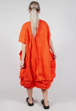 Rundholz Dip Dresses^Balloon-Shaped Midi Dress with Folded Fabric Detailing in Mandarine