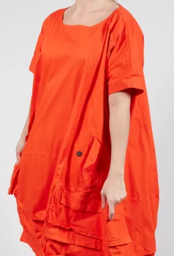 Rundholz Dip Dresses^Balloon-Shaped Midi Dress with Folded Fabric Detailing in Mandarine