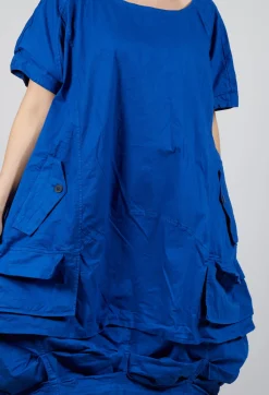 Rundholz Dip Dresses^Balloon-Shaped Midi Dress with Folded Fabric Detailing in Royal