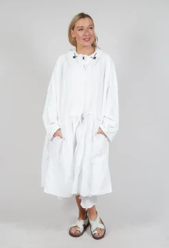 Rundholz Dip Coats^Balloon-Sleeve Hooded Coat in Semi Bleach