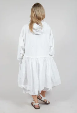 Rundholz Dip Coats^Balloon-Sleeve Hooded Coat in Semi Bleach