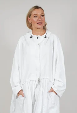 Rundholz Dip Coats^Balloon-Sleeve Hooded Coat in Semi Bleach