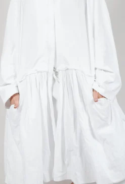 Rundholz Dip Coats^Balloon-Sleeve Hooded Coat in Semi Bleach