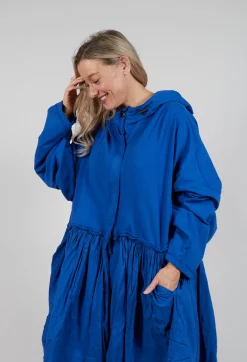 Rundholz Dip Coats^Balloon-Sleeve Hooded Coat in Royal