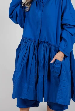 Rundholz Dip Coats^Balloon-Sleeve Hooded Coat in Royal