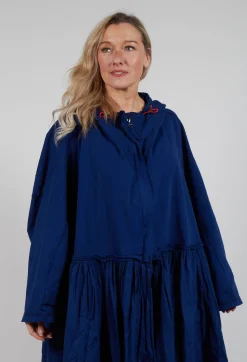 Rundholz Dip Coats^Balloon-Sleeve Hooded Coat in Ocean