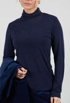 Mama B Tops^Baobab MR T Shirt in Blu Stripe