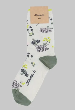 Mama B Socks^Basso F Floral Socks in Mastice